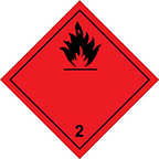 Знак самоклеящийся "Легковоспломеняющиеся газы" №2